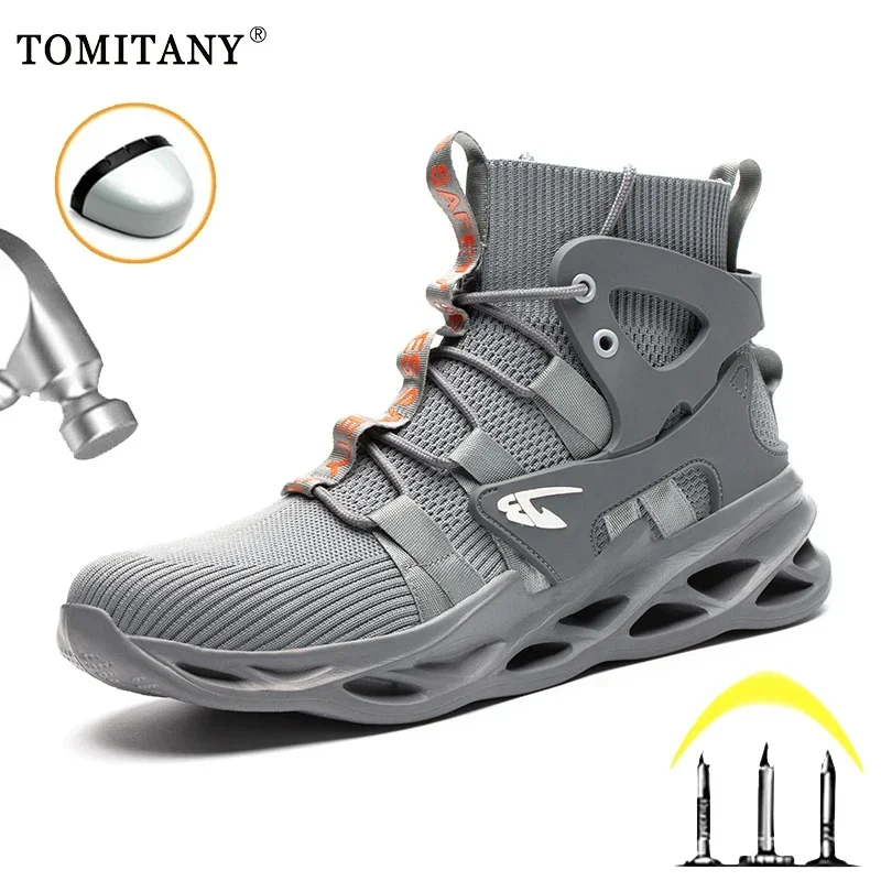 Zapatos de seguridad para el trabajo para hombre, zapatillas de trabajo antipinchazos, zapatos de trabajo firmes de alta calidad, botas ligeras para hombre, botas de seguridad