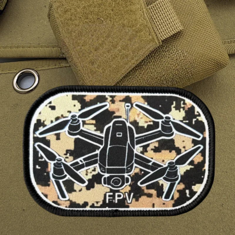 Parche de impresión "DRONE", chaleco táctico, sombreros con gancho y bucle, insignia de moral, mochila, pegatinas decorativas, parches para brazalete para ropa - imagen 5
