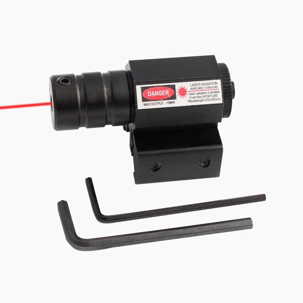 Mini puntero láser de punto rojo con montura de riel ajustable para Rifle de caza, mira de pistola, 635-655nm, 11mm/20mm - imagen 4