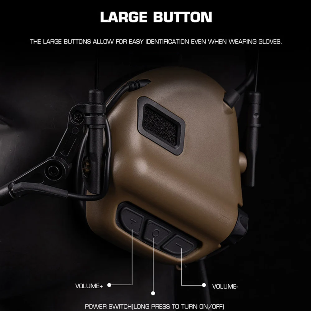 Auriculares con reducción de ruido y captación de sonido 7,0, procesador mejorado para caza al aire libre, combate, tiro, Airsoft, compatible con casco táctico - imagen 4