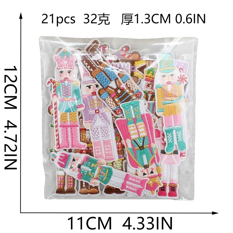 Parche bordado de Cascanueces, muñecos King, parches para planchar, ropa de Navidad, pegatinas de decoración de ropa Diy, parche para sombrero y mochila - imagen 2