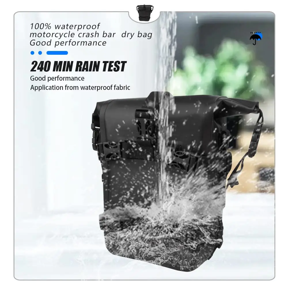 Bolsa negra de barra de choque para marco de motocicleta, bolsa de colocación de herramientas de reparación impermeable de 8L para BMW R1200GS R1250GS HONDA Suzuki DL650, 2 uds. - imagen 5