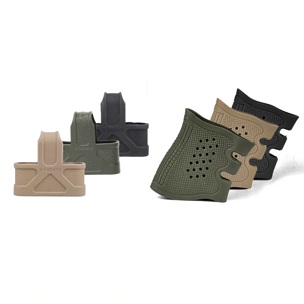 Funda de goma para revista rápida de caza 5,56, jaula de asistencia para tirar Mag, bucles NATO Skull M4 M16 AR15, accesorios para pistola de Paintball Airsoft - imagen 3