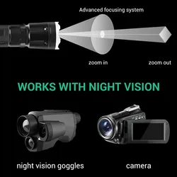 Linterna infrarroja táctica 850nm-940nm con zoom visión nocturna