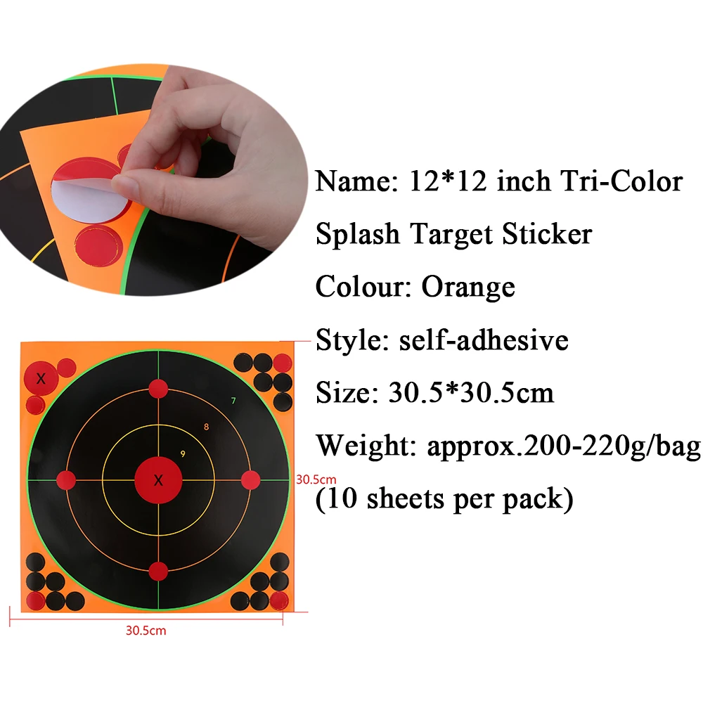 Papel de tiro con arco de 12x18 pulgadas, pegatina fluorescente de salpicaduras de forma humana, Flecha de arco, Rifles, tirachinas, rango de tiro - imagen 3