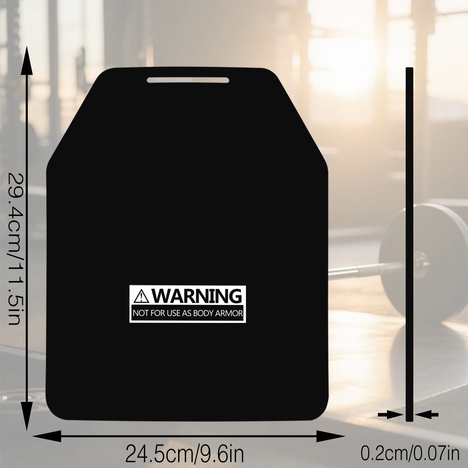 Placa de acero balístico NIJ nivel IIIA a prueba de balas, placa ponderada de 1,25 KG, inserto de armadura recubierto, 25x30CM - imagen 4