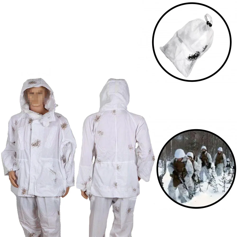 Abrigo de camuflaje ruso con puntos blancos, pantalones, traje dividido, bata de invierno - imagen 4