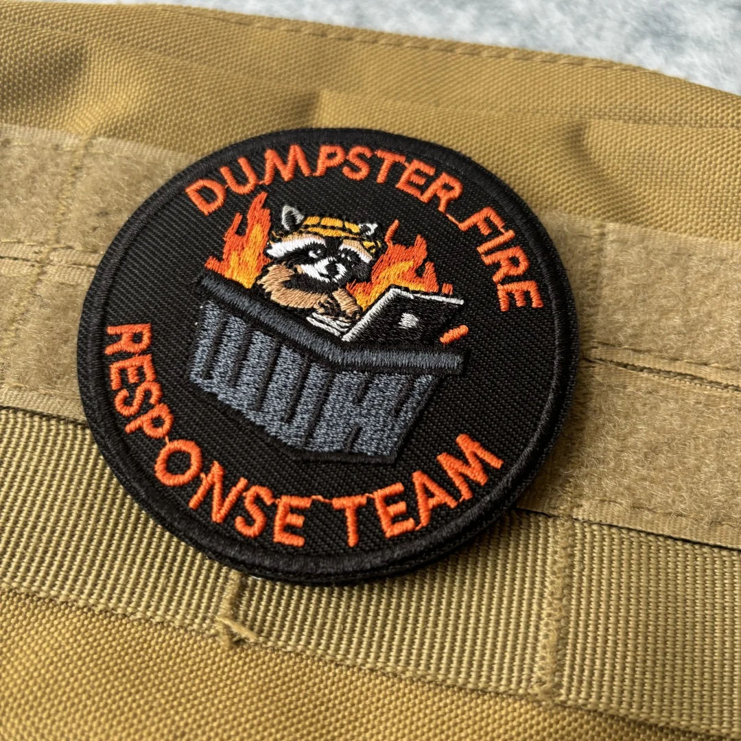Parche bordado del equipo de respuesta contra incendios de basura, parche de gancho y bucle de dibujos animados, brazalete del ejército, insignia de moral militar, pegatinas para mochila - imagen 4