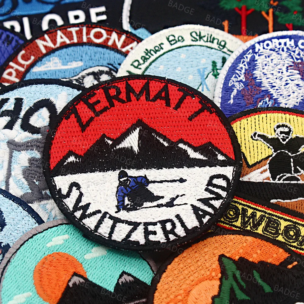 Parche bordado del parque nacional del viajero explorar la naturaleza, parche para acampar, parches de aventura para viajes, Surf, senderismo, esquí, apliques de tierras silvestres - imagen 2