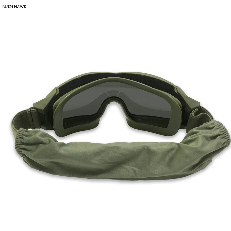 Gafas tácticas para montañismo, gafas de sol para tiro, a prueba de viento, Control de arena, gafas CS para Motocross, 3 lentes reemplazables para motocicleta - imagen 5
