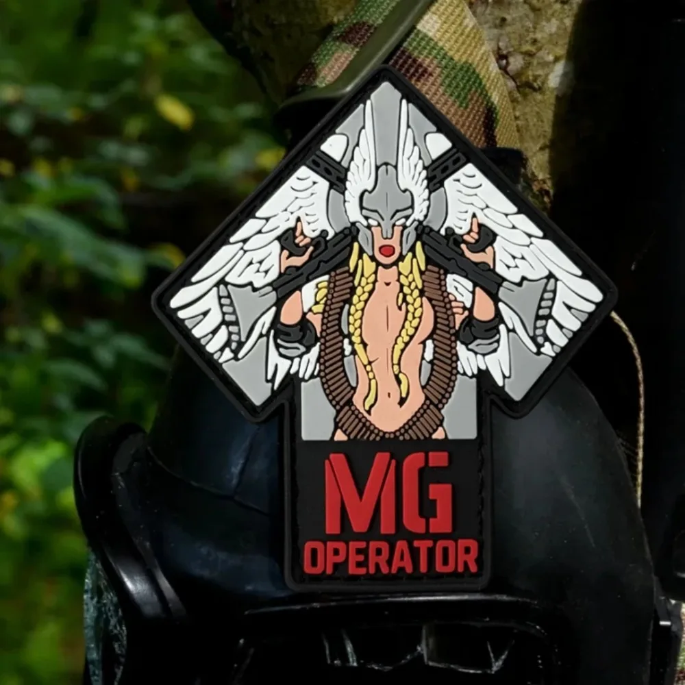 Parche táctico Angel Operator Girl Morale, parches de gancho y bucle de PVC para ropa, brazalete militar táctico, pegatina para mochila - imagen 2