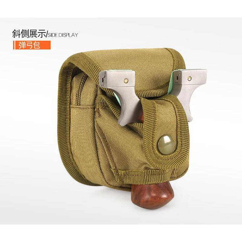 Bolsa de tirachinas táctica para deportes al aire libre, embalaje de bola de acero, cinturón trasero de nailon duradero sin deformación, caza y Paintball - imagen 2