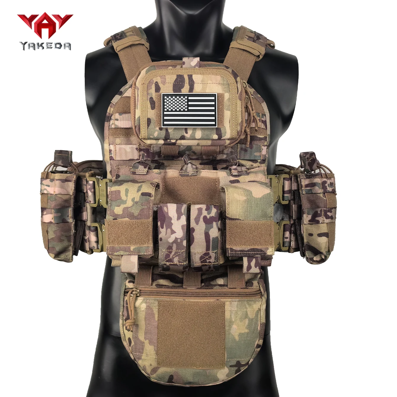 YAKEDA Chaleco táctico de caza modular con cinturón MOLLE desmontable - imagen 2