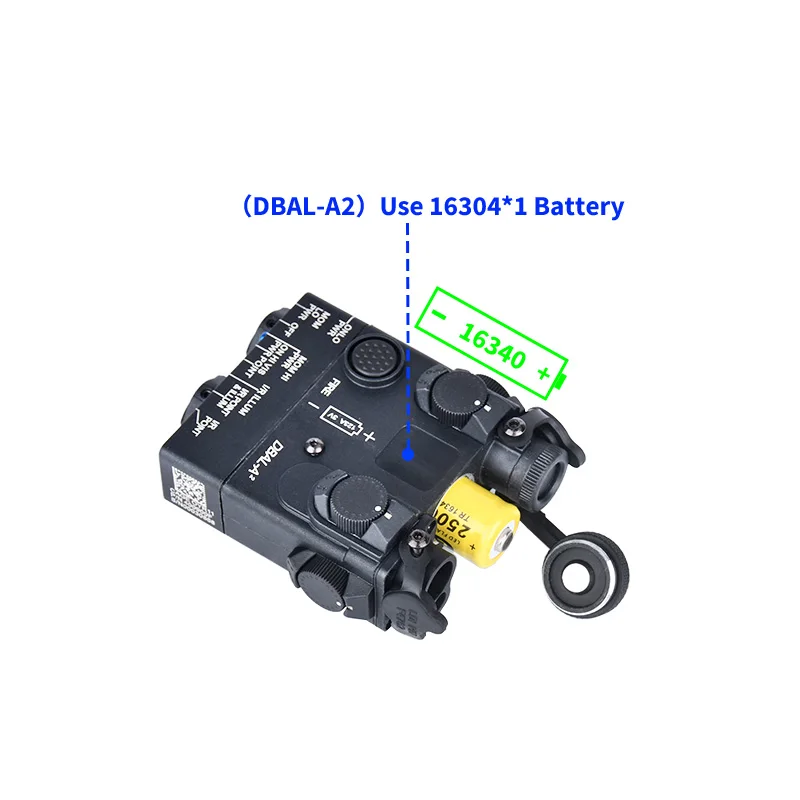 WADSN Airsoft táctico DBAL A2 solo láser rojo Punto Verde indicador no IR lente no LED luz blanca luz estroboscópica arma de caza linterna - imagen 5