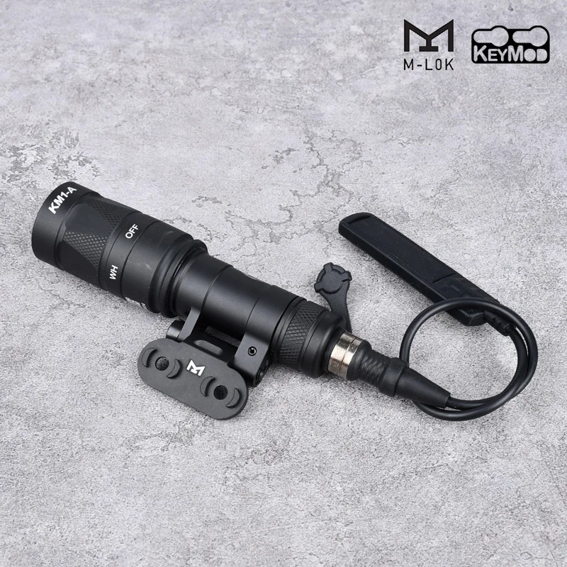 WADSN Tactical Airsoft Surefir M340 M640 linterna ajuste 20mm Picatinny Rail MLOK KEYMOD arma de caza de montaje de luz Rifle - imagen 2
