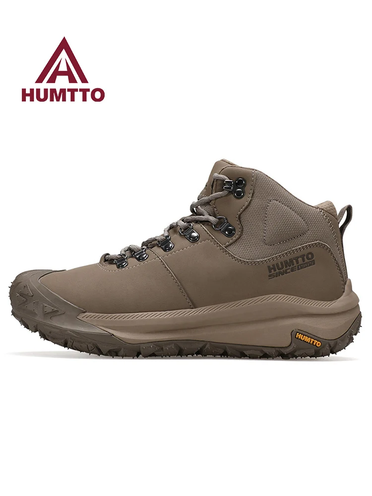 HUMTTO-zapatos de senderismo impermeables para hombre y mujer, botas de caza de cuero, botines de Trekking para nieve, zapatillas deportivas para exteriores, zapatos tácticos - imagen 3