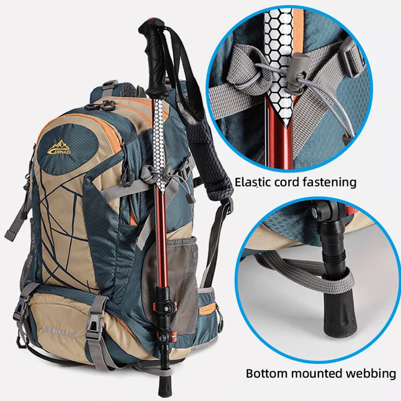 Mochila de escalada para acampar al aire libre, senderismo, ciclismo, mochila con zapatos, bolsa de lona de viaje deportiva, bolsas grandes de almacenamiento de equipaje - imagen 3
