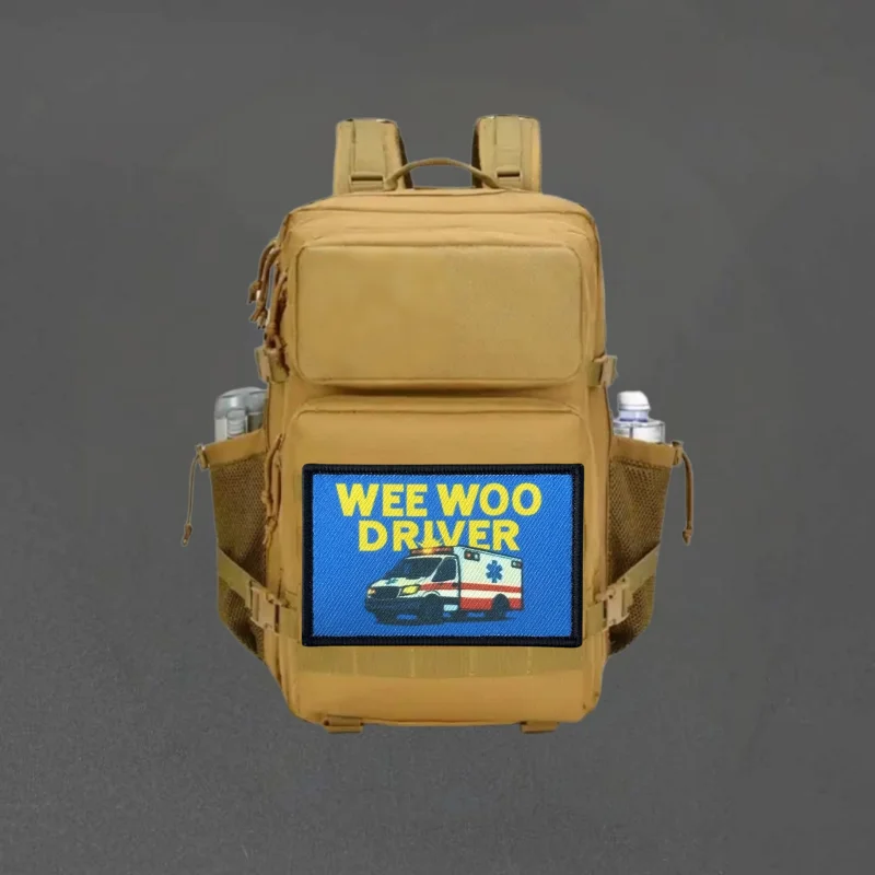 Parche estampado WEE WOO DRWER, chaleco táctico, gancho y bucle, sombrero, insignia de moral, mochila, pegatinas decorativas, parches para brazalete para ropa
