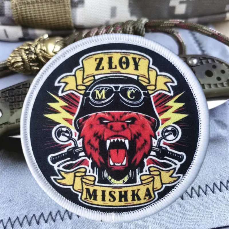 Parche con estampado de oso Chevron, chaleco táctico, sombreros con gancho y bucle, insignia de moral, mochila, pegatinas decorativas, parches para brazalete para ropa - imagen 4