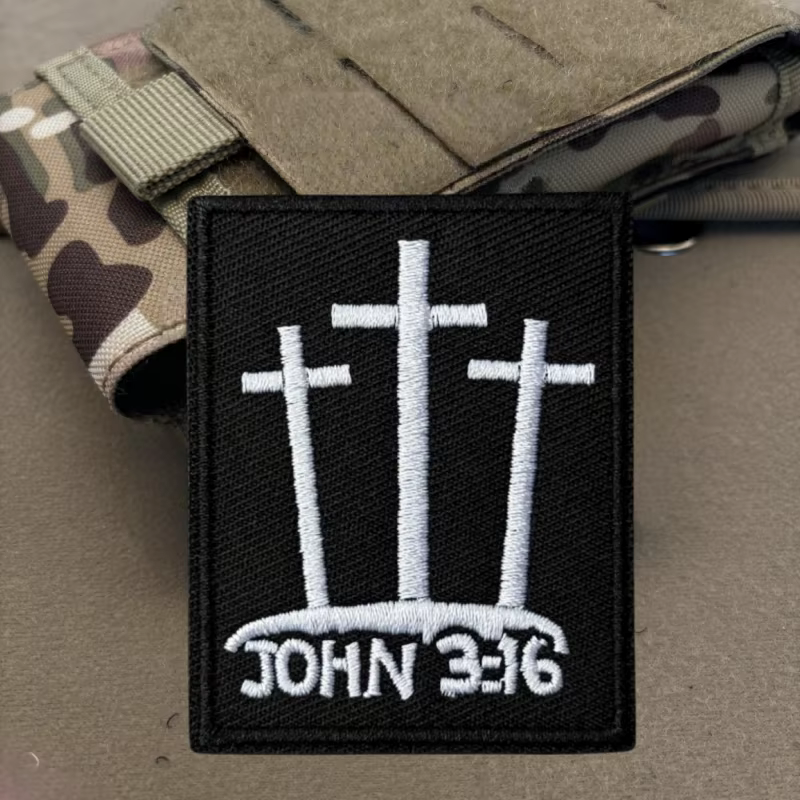 Parche velcro táctico John 3:16 chevron – Insignia para chaleco o mochila - imagen 4