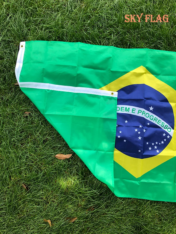 SKY FLAG Bandera grande de Brasil 90x150 cm Estampado digital de poliéster colgante Bandera brasileña de Brasil para celebración - imagen 5