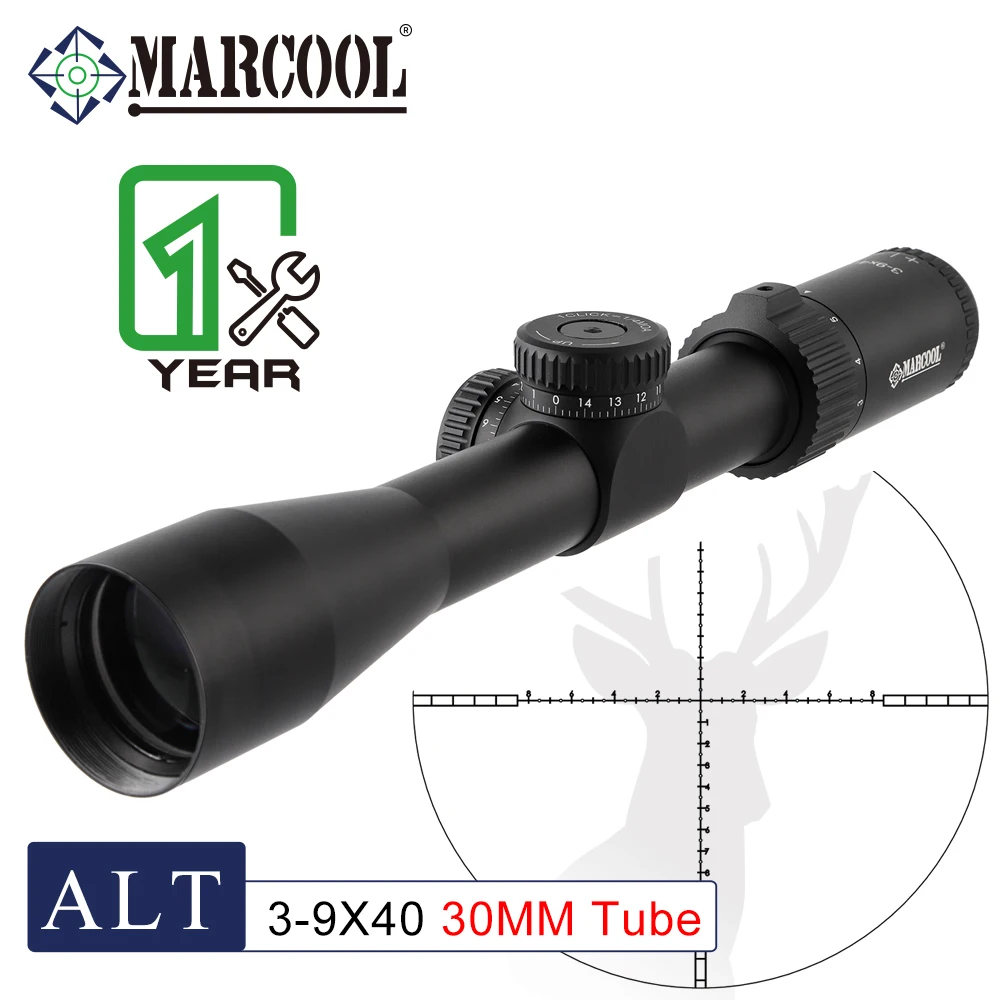 MARCOOL ALT 3-9X40 SFP 30mm tubo mira telescópica táctica al aire libre caza Airsoft mira montaje vidrio grabado retícula telescopio