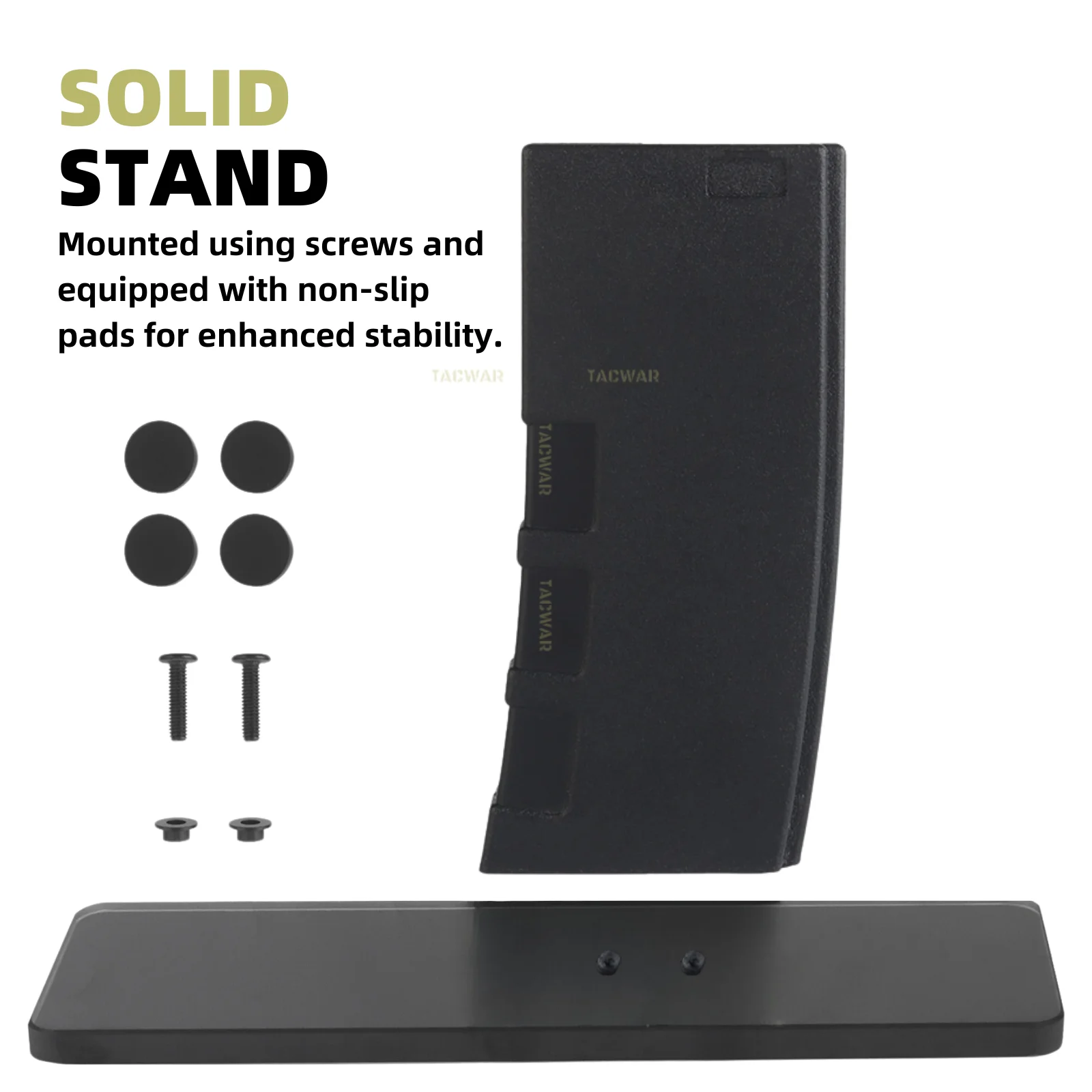 Soporte de exhibición AR Rack (GEL) con almohadilla antideslizante con Base de vidrio para M4 y AR15, soporte de Rifle estilo ABS Mag para accesorios Airsoft - imagen 4