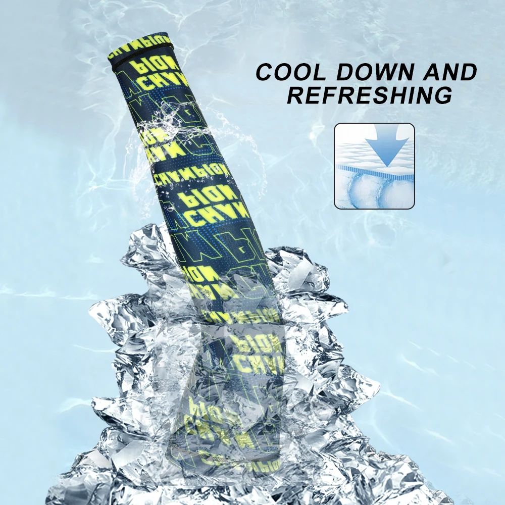 Mangas de brazo de refrigeración de hielo para hombres y mujeres, protección solar, deportes, correr, ciclismo, senderismo, Golf, baloncesto, puños antideslizantes, calentador de brazos - imagen 4