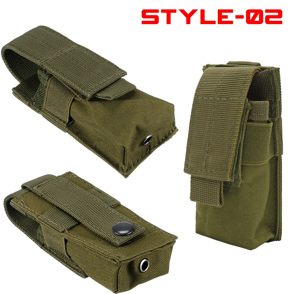 Bolsa táctica Molle para linterna, funda de nailon para linterna, soporte de luz LED para caza al aire libre, funda de transporte para linterna, bolsas para Camping y caza - imagen 3