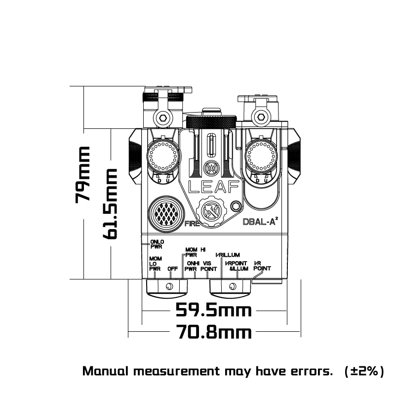 WADSN DBAL A2 táctico verde rojo azul punto Nylon IR luz LED linterna luz de caza DBAL-A2 PEQ MAWL accesorios AR15 - imagen 4