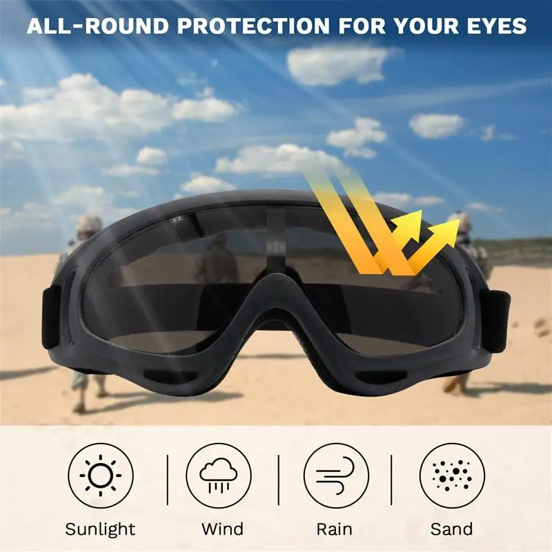 AQzxdc Máscara Airsoft con gafas Máscara de malla Airsoft plegable de media cara con protección para los oídos para tiro de Paintball Cosplay CS Game - imagen 4