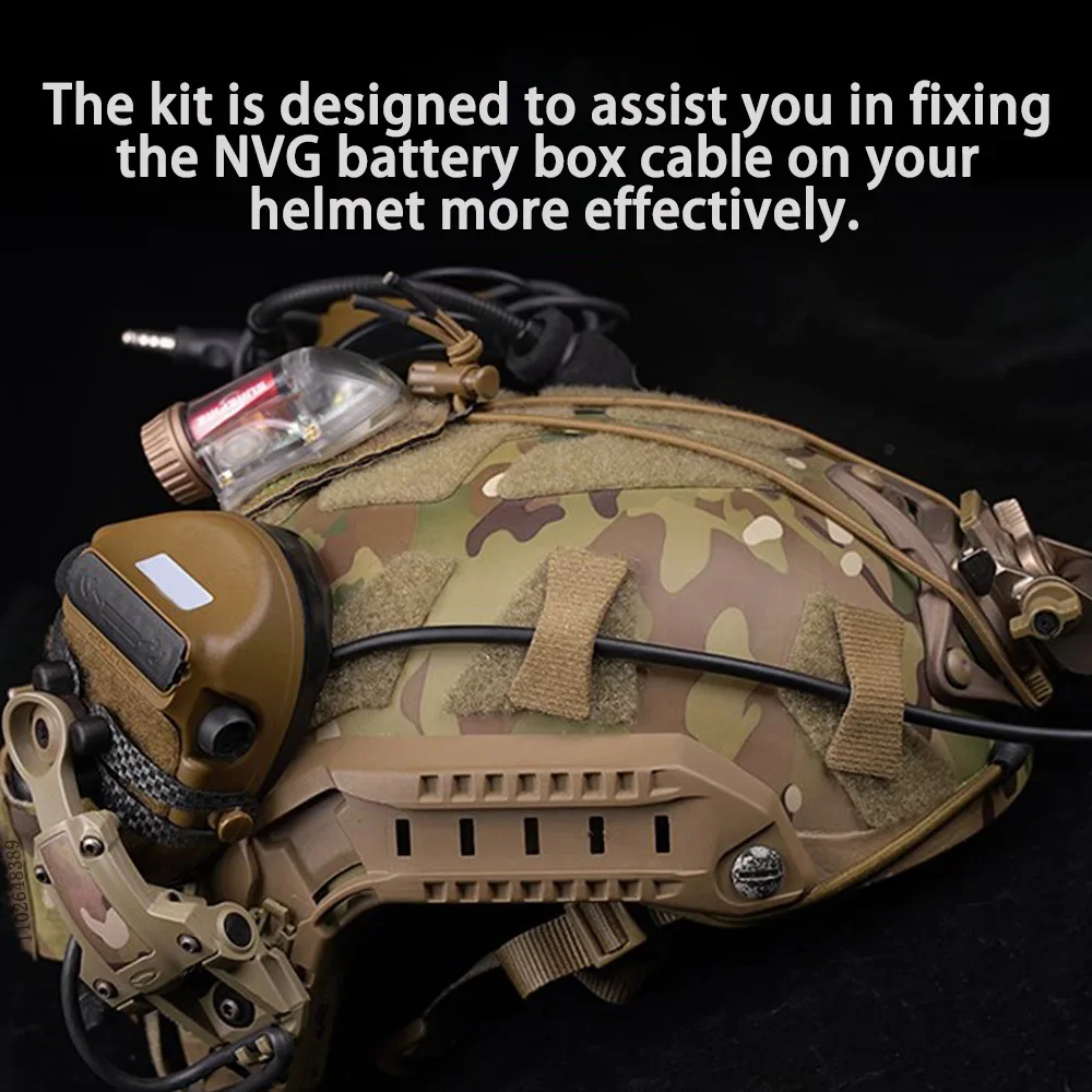 Kits de gestión de correas de gancho y bucle para casco táctico, cables de Comms NVG, organizador recogido, accesorios de caza Airsoft, 8 Uds. - imagen 4