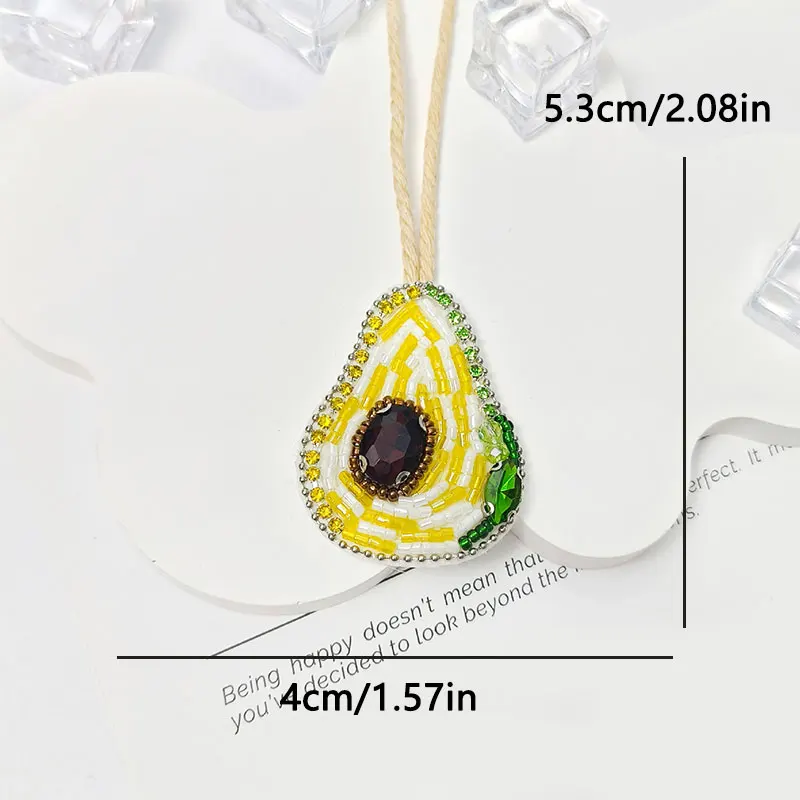 Parche con cuentas de fruta, abalorios, aguacate, limón, bolsa, abalorio, colgante de diamantes de imitación, joyería de Festival bohemio con decoración de cuerda, regalo DIY - imagen 5