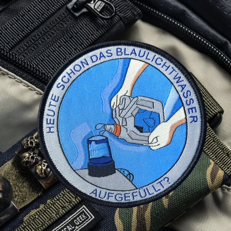 Parche de etiqueta tejida para hervidor de agua, chaleco táctico con gancho y bucle, insignia de moral, mochila, pegatina decorativa, parches para brazalete para ropa - imagen 4