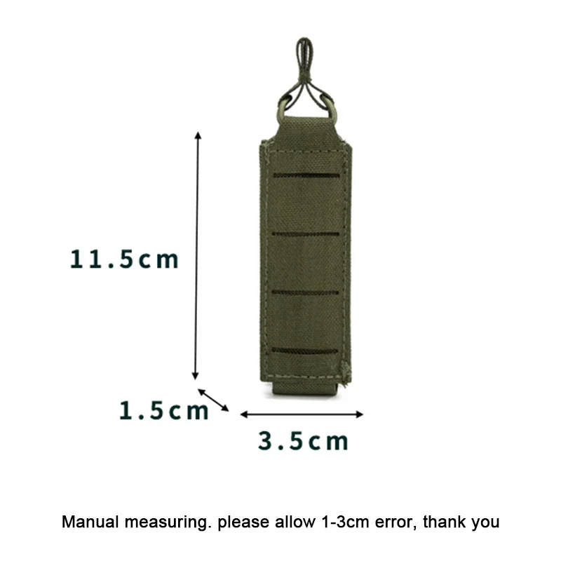 Bolsa para revistas de nailon de 9mm, ligera, con corte láser, individual, sistema Molle, bolsa táctica, bolsas Edc, bolsa para linterna, accesorios de caza - imagen 3