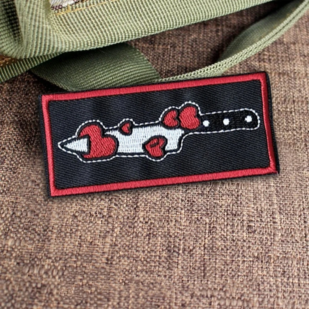 Parche táctico "cuchillo y corazón", parches bordados con gancho y bucle, insignia de moral militar, brazalete del ejército, pegatinas para mochila - imagen 5