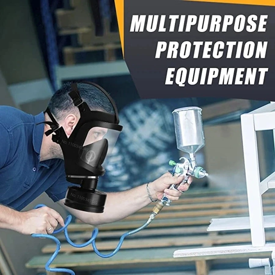 Máscara autocebante con filtro respirador químico Protección contra la contaminación nuclear Máscara de gas de cara completa, máscara de gas MF14/87 - imagen 5