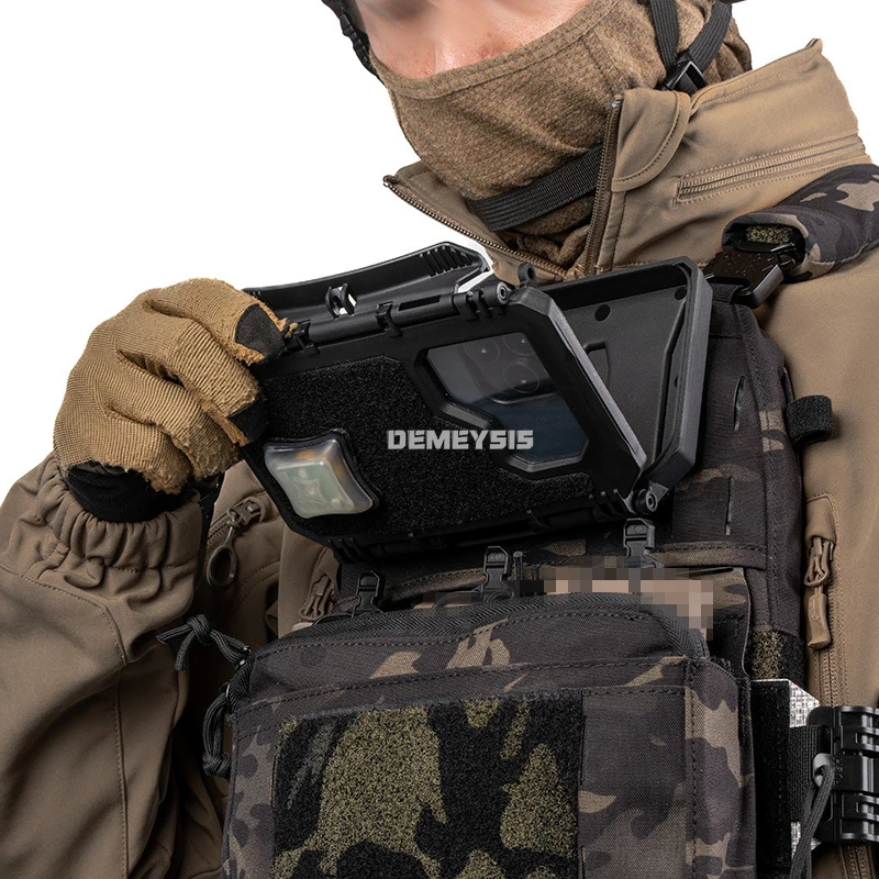Tablero de navegación plegable Molle táctico, accesorios para chaleco de caza, soporte para teléfono, Panel de Airsoft, soporte para teléfono - imagen 5
