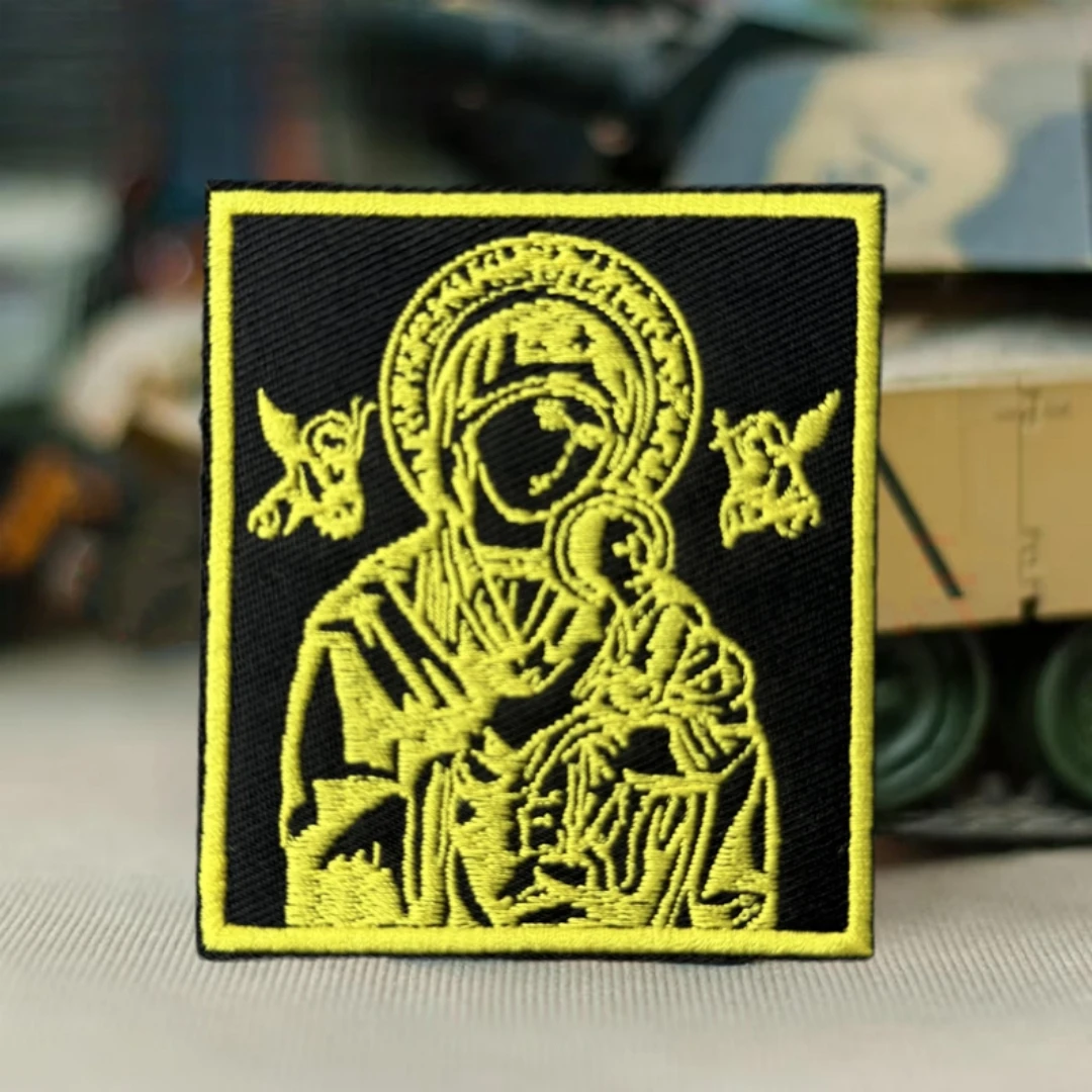 Parche de la Virgen María, moral táctica, apliques personalizados, pegatina para mochila del ejército militar, parches de gancho y bucle bordados para ropa - imagen 2