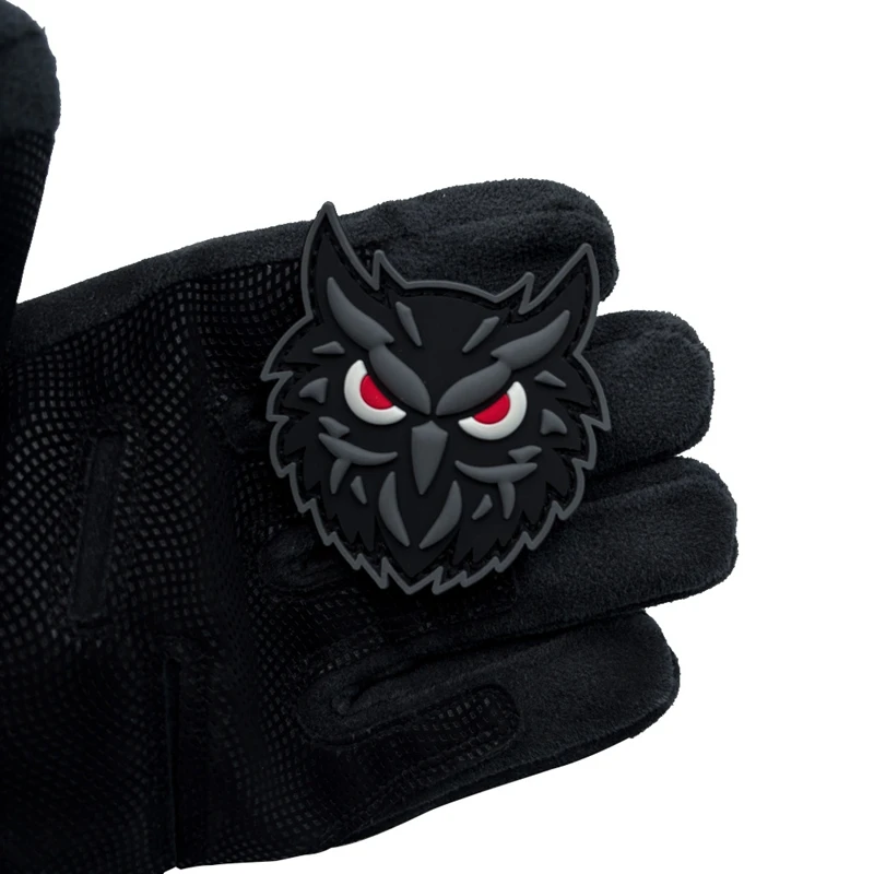 Parche luminoso de gancho y bucle de PVC de búho, parches de accesorios de ropa, insignia moral al aire libre, insignias tácticas para mochila - imagen 3