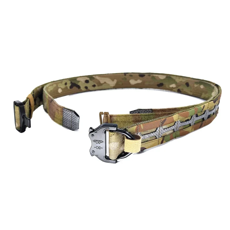 Cinturón de batalla MOLLE Airsoft, hebilla de Metal de combate táctico, cinturón Multicam de 1,75 pulgadas, cinturón de 2 capas para caza, juego de guerra al aire libre - imagen 2