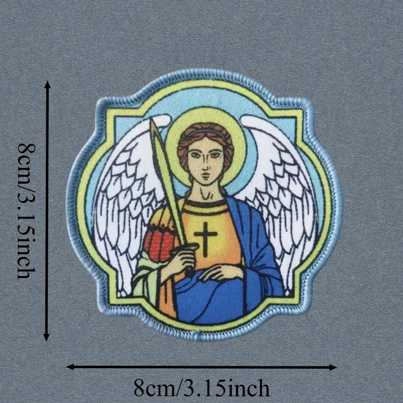 Parche de impresión del Arcángel Michael, parches militares de gancho y bucle para ropa, sombreros, insignia de moral táctica, pegatinas decorativas para mochila - imagen 3