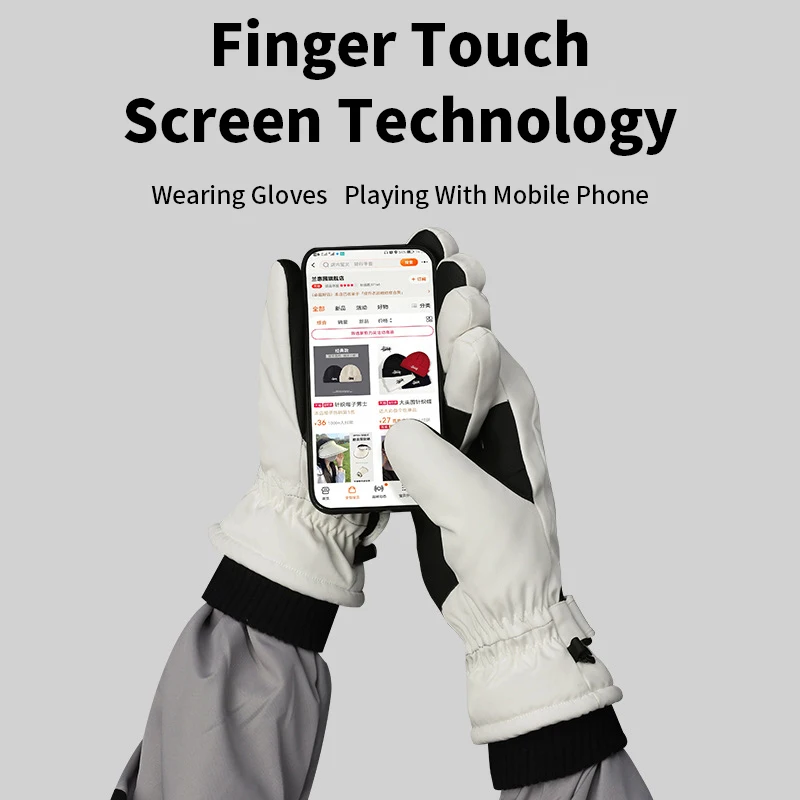 JSJM-guantes de esquí para hombre y mujer, manoplas cálidas para deportes al aire libre, resistentes al frío, impermeables, ultragruesas para Snowboard, Unisex - imagen 3