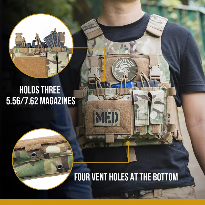 ONETIGRIS Bolsa Triple Molle Mag con bolsa de utilidad, cartel táctico para revistas AK/M4 y revistas de pistola, equipo para exteriores - imagen 5