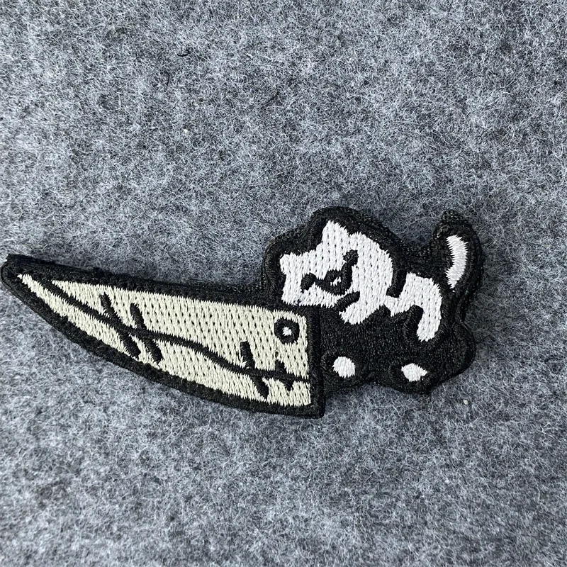 Parche bordado de gatito lindo, insignia de gato de dibujos animados, moral táctica, brazalete, gancho y lazo, mochila, ropa, pegatinas decorativas - imagen 5