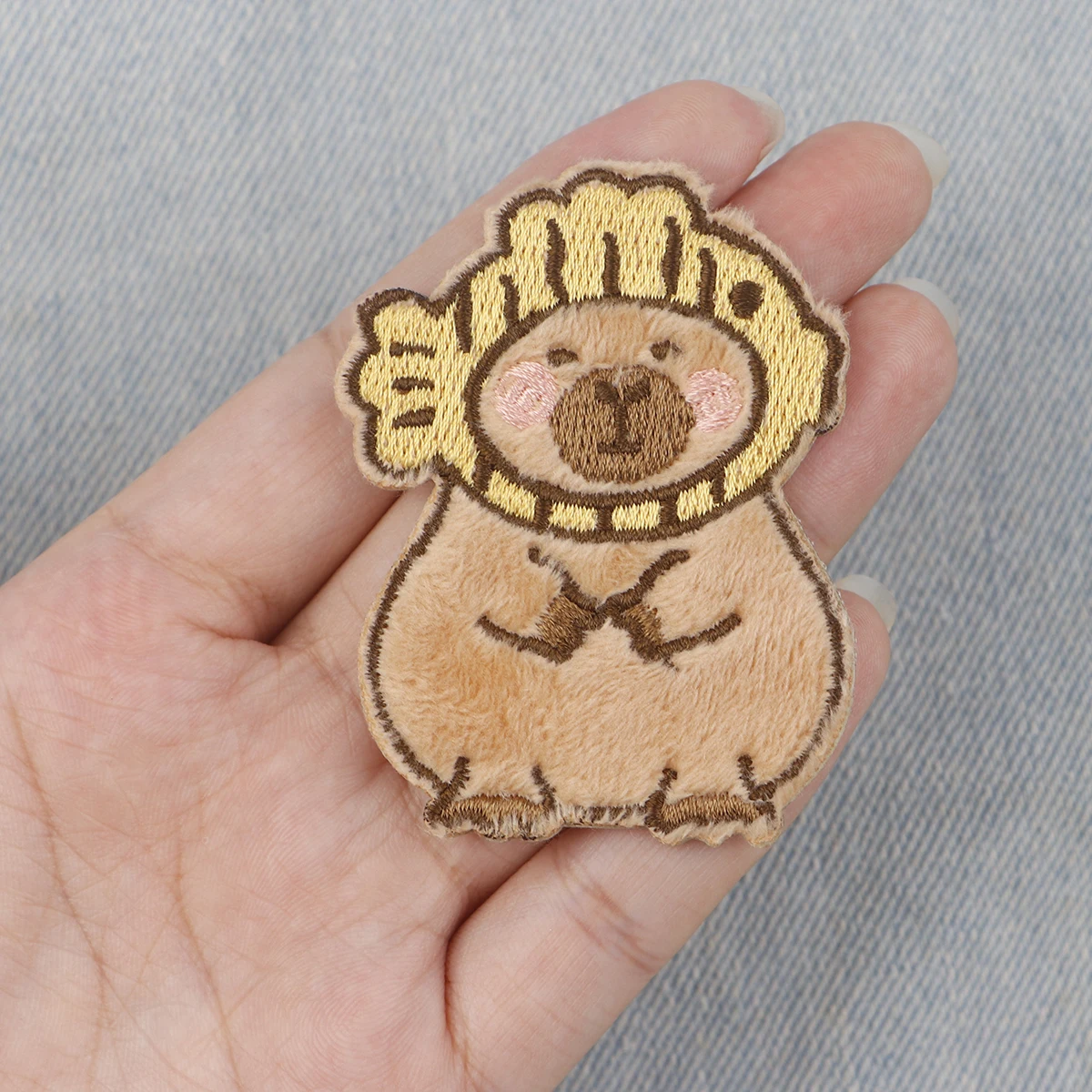 Parche bordado de capibara bonito, parches para planchar con animales de dibujos animados para ropa, parches adhesivos para ropa, insignias para coser DIY - imagen 5