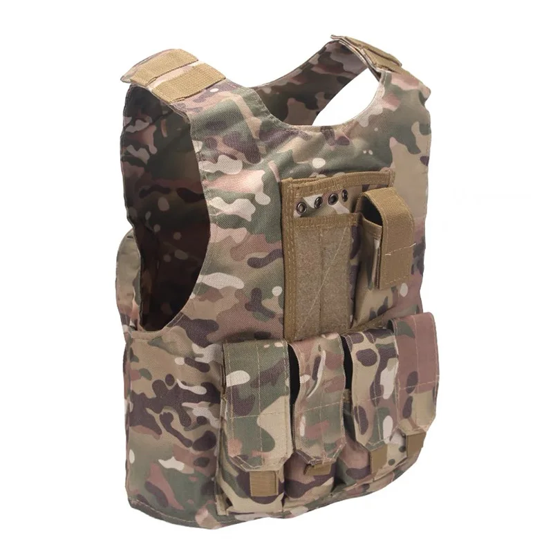 Chaleco de camuflaje para niños, chaleco de combate transpirable resistente con múltiples bolsillos, chaleco táctico de Paintball, uniforme de francotirador CS Gear - imagen 3