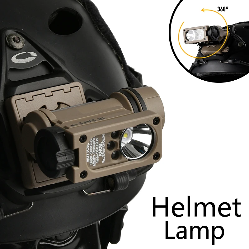 Luz táctica Sidewindr 2 FAST para casco, faro LED rojo, azul, IR, blanco, lámpara estroboscópica, equipo de iluminación exterior multifuncional