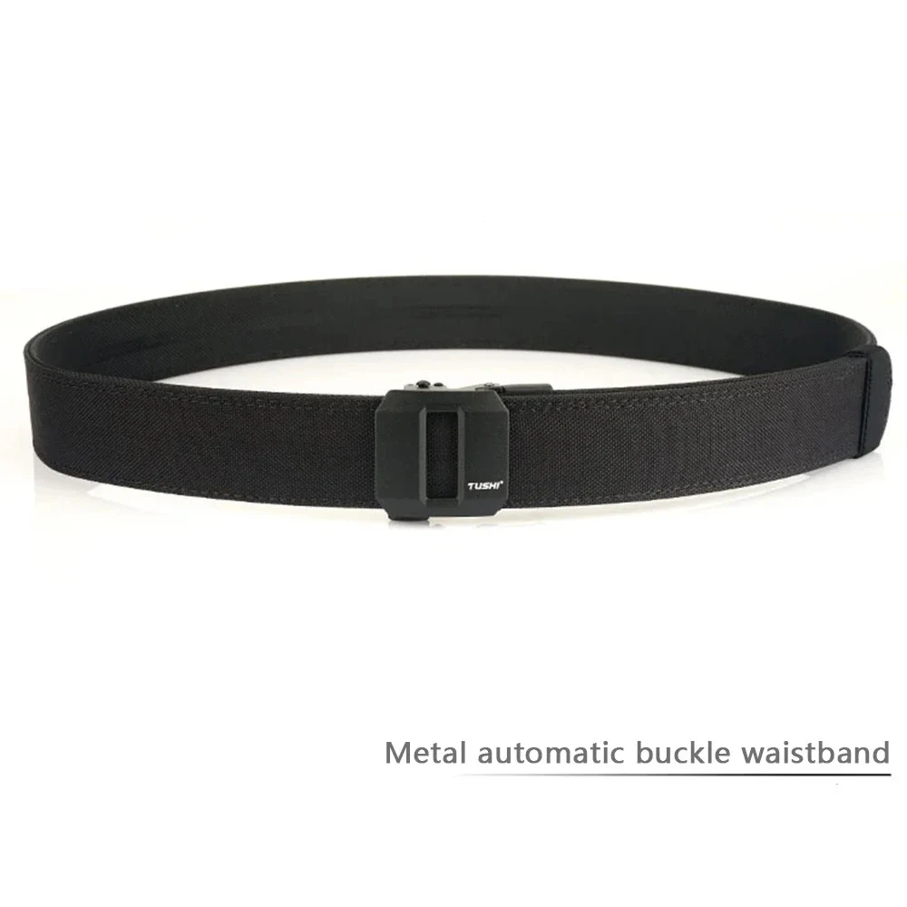 Cinturón táctico duro para hombre, hebilla automática de Metal, cinturón de pistola IPSC, cinturón militar de nailon 1100D, faja para deportes al aire libre para hombre