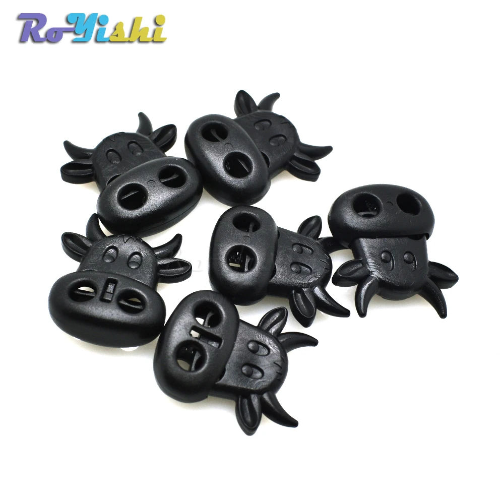 RoYishi Tapón de palanca de bloqueo de cable Tamaño de estilo de cabeza de vaca de buey negro de plástico: 28 mm * 24,5 mm * 8,8 mm Clip de palanca - imagen 5